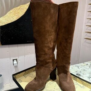 Elegant Brown Suede Knee-High Boots